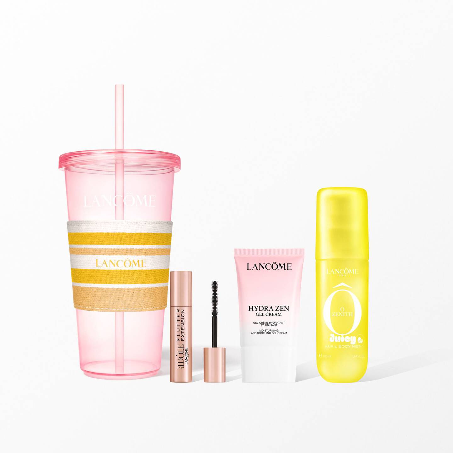 Summer Cup Ô Zenith Edycja Limitowana - Niezbędniki do klubu plażowego: kubek chłodzący, Mgiełka do Ciała i Włosów Ô Zenith, Lash Idôle Flutter Extension i Hydra Zen Gel Cream!