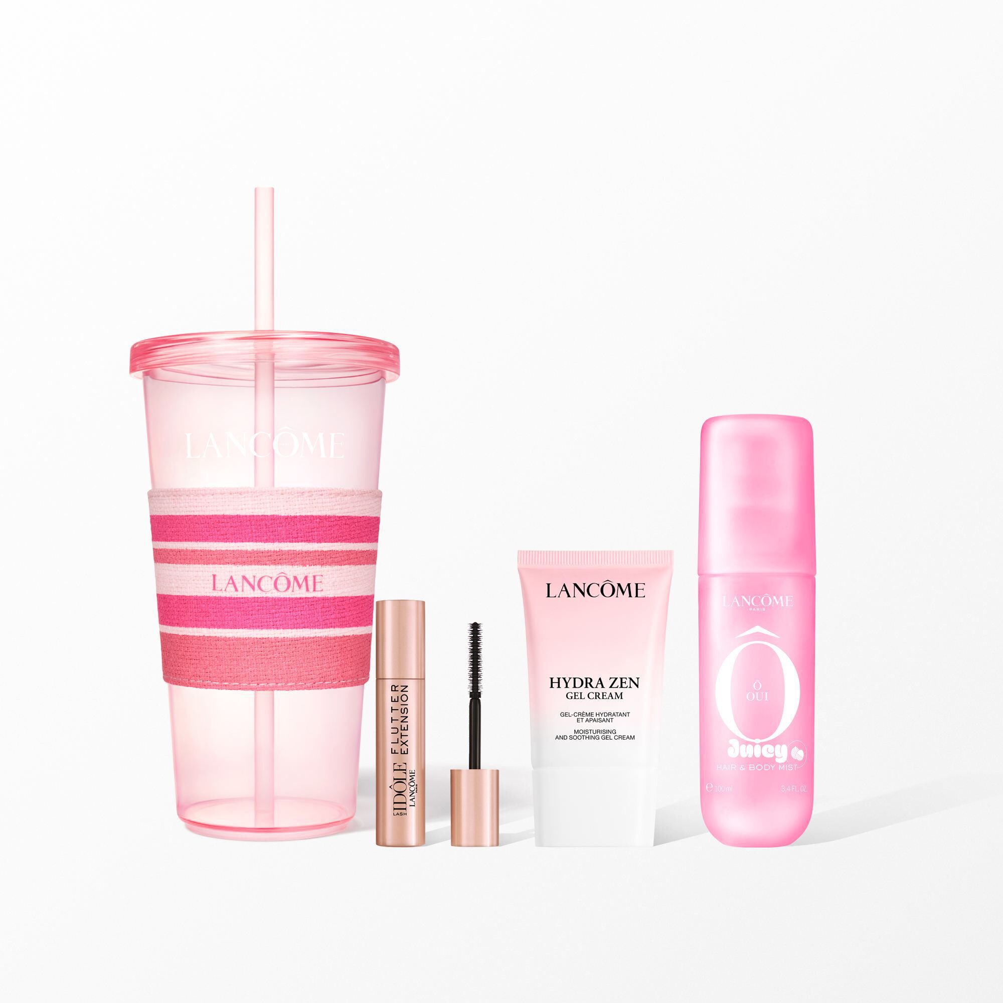 Summer Cup Ô Oui Edycja Limitowana - Niezbędniki do klubu plażowego: kubek chłodzący, Mgiełka do Ciała i Włosów Ô Oui, Lash Idôle Flutter Extension i Hydra Zen Gel Cream! 