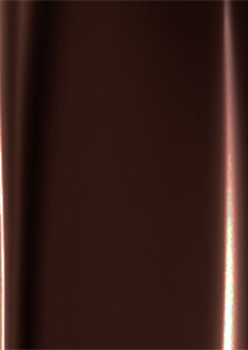 A smooth, glossy surface in a rich dark brown color.