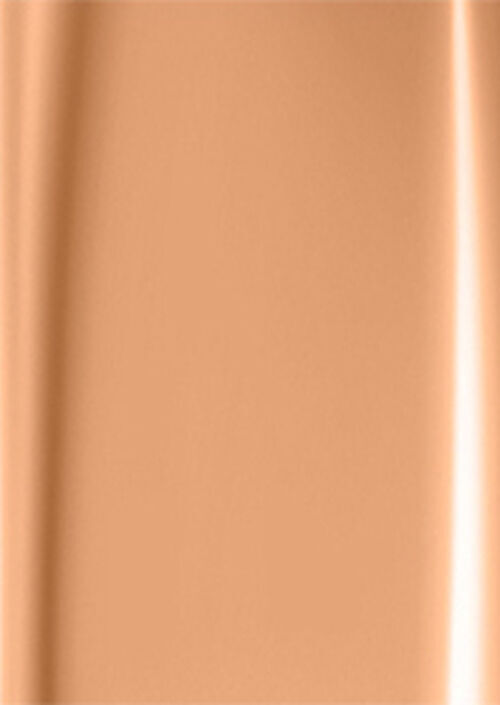 A smooth, shiny surface in a warm peachy-brown tone.