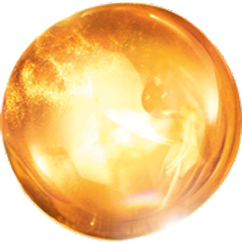 Złota, połyskująca kula z abstrakcyjnym wzorem, emanująca ciepłym blaskiem i tajemniczym urokiem.