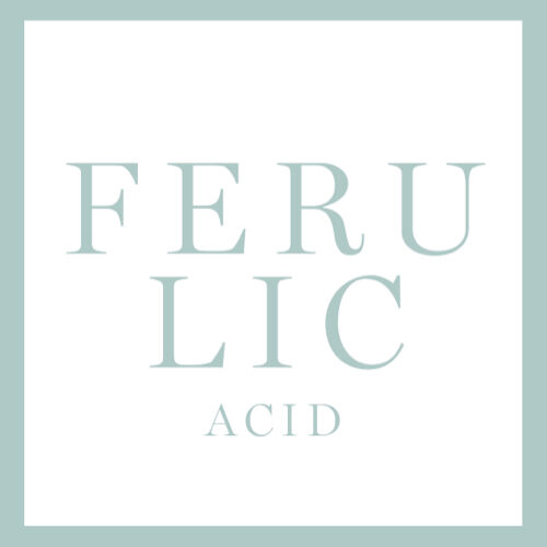 A minimalist image featuring the words "FERULIC" and "ACID" in an elegant font against a light background.